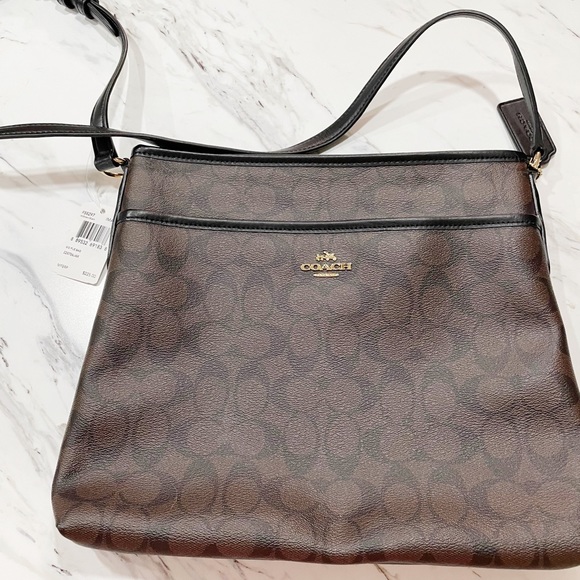 Coach Handbags - NWT Brown Leather Coach Crossbody Purse